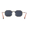 Mens Octagonal Dimensional Metal Rim Rectangle Steam Punk Sunglasses
