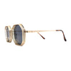 Mens Octagonal Dimensional Metal Rim Rectangle Steam Punk Sunglasses