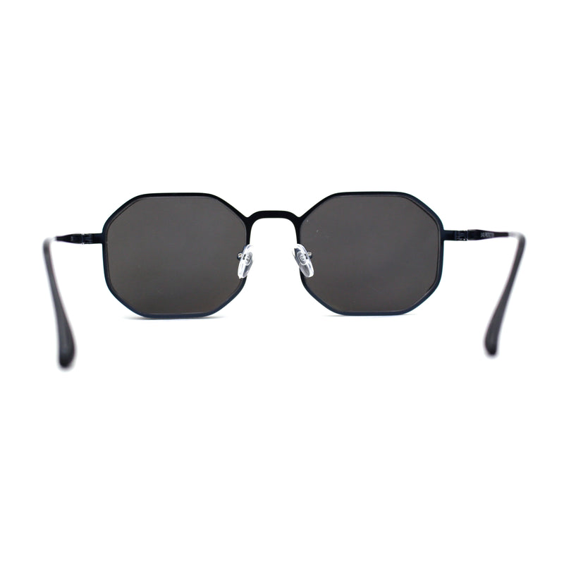Mens Octagonal Dimensional Metal Rim Rectangle Steam Punk Sunglasses