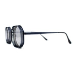 Mens Octagonal Dimensional Metal Rim Rectangle Steam Punk Sunglasses