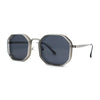 Mens Octagonal Dimensional Metal Rim Rectangle Steam Punk Sunglasses