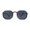 Mens Octagonal Dimensional Metal Rim Rectangle Steam Punk Sunglasses