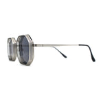 Mens Octagonal Dimensional Metal Rim Rectangle Steam Punk Sunglasses