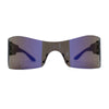 Retro Oversize Shield Color Mirror Wrap Around Sport Sunglasses