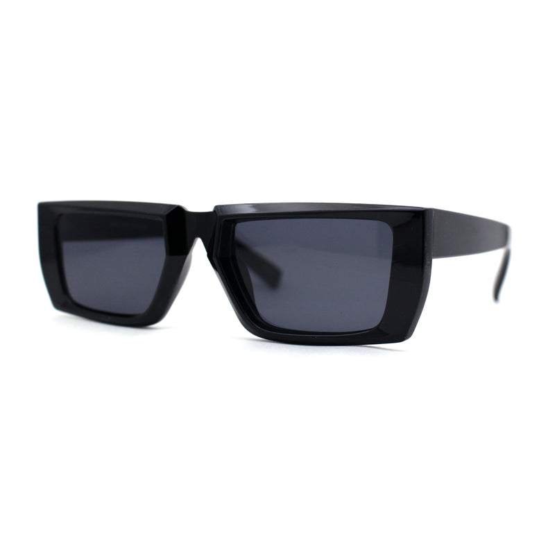 Womens Squared Rectangle Mod Plastic Retro Sunglasses