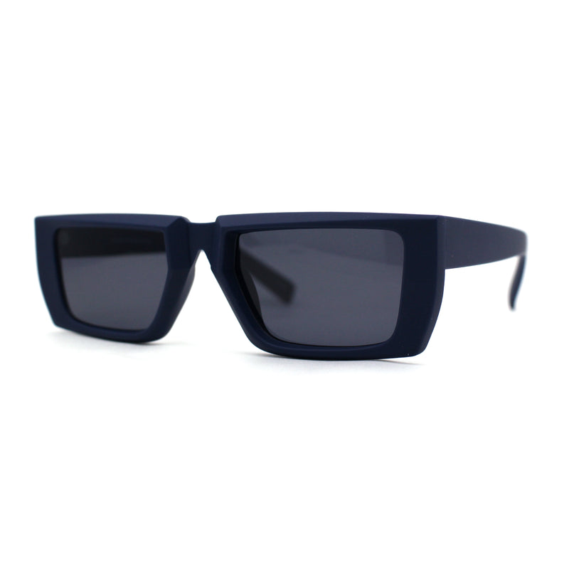 Womens Squared Rectangle Mod Plastic Retro Sunglasses