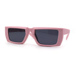 Womens Squared Rectangle Mod Plastic Retro Sunglasses