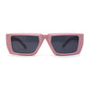 Womens Squared Rectangle Mod Plastic Retro Sunglasses
