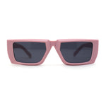 Womens Squared Rectangle Mod Plastic Retro Sunglasses