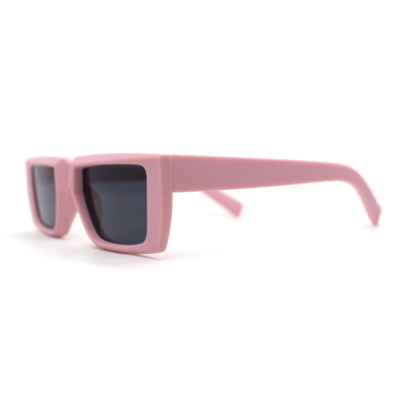 Womens Squared Rectangle Mod Plastic Retro Sunglasses