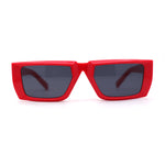 Womens Squared Rectangle Mod Plastic Retro Sunglasses