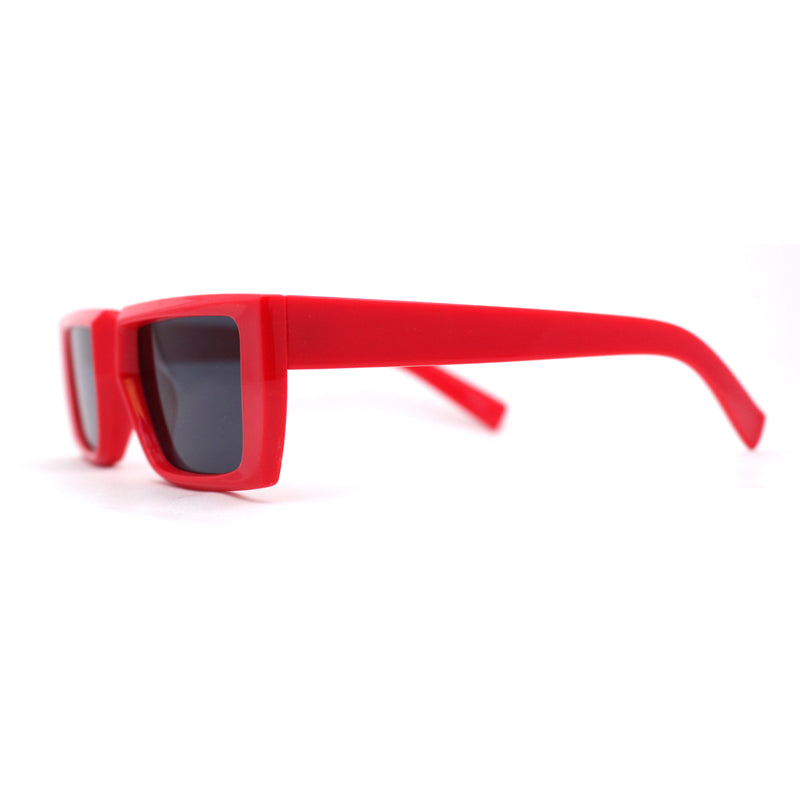 Womens Squared Rectangle Mod Plastic Retro Sunglasses