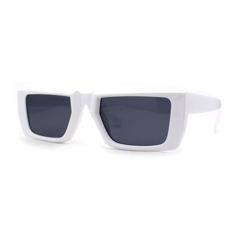 Womens Squared Rectangle Mod Plastic Retro Sunglasses