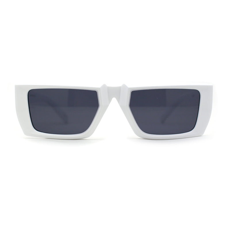 Womens Squared Rectangle Mod Plastic Retro Sunglasses