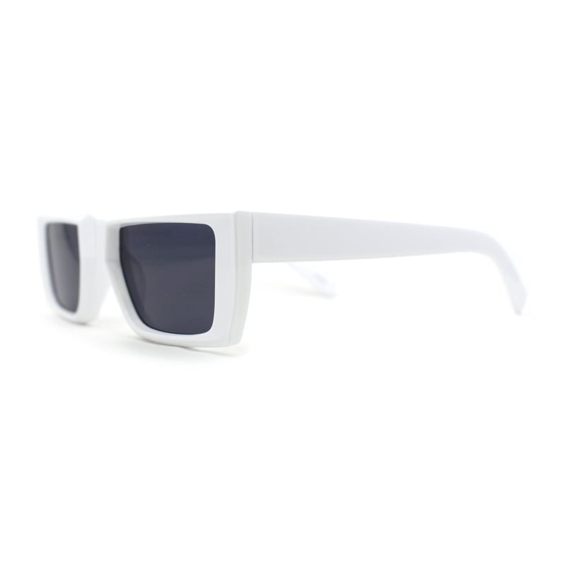 Womens Squared Rectangle Mod Plastic Retro Sunglasses