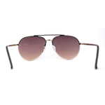 Mens Half Rim Double Bridge Tear Drop Pilot Metal Rim Sunglasses