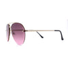 Mens Half Rim Double Bridge Tear Drop Pilot Metal Rim Sunglasses