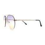 Mens Half Rim Double Bridge Tear Drop Pilot Metal Rim Sunglasses