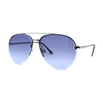 Mens Half Rim Double Bridge Tear Drop Pilot Metal Rim Sunglasses