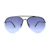 Mens Half Rim Double Bridge Tear Drop Pilot Metal Rim Sunglasses