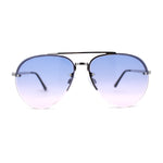 Mens Half Rim Double Bridge Tear Drop Pilot Metal Rim Sunglasses