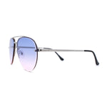 Mens Half Rim Double Bridge Tear Drop Pilot Metal Rim Sunglasses