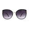 Womens Double Tone Metal Rim Designer Style Butterfly Sunglasses