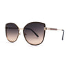 Womens Double Tone Metal Rim Designer Style Butterfly Sunglasses