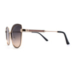 Womens Double Tone Metal Rim Designer Style Butterfly Sunglasses