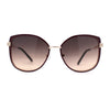 Womens Double Tone Metal Rim Designer Style Butterfly Sunglasses