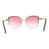 Womens Double Tone Metal Rim Designer Style Butterfly Sunglasses