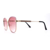 Womens Double Tone Metal Rim Designer Style Butterfly Sunglasses