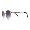 Womens Double Tone Metal Rim Designer Style Butterfly Sunglasses