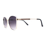 Womens Double Tone Metal Rim Designer Style Butterfly Sunglasses