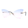 Womens Die Cut Butterfly Shape Rimless Funky Party Sunglasses