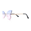 Womens Die Cut Butterfly Shape Rimless Funky Party Sunglasses