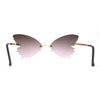 Womens Die Cut Butterfly Shape Rimless Funky Party Sunglasses