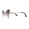 Womens Die Cut Butterfly Shape Rimless Funky Party Sunglasses