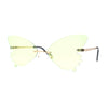 Womens Die Cut Butterfly Shape Rimless Funky Party Sunglasses