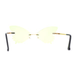 Womens Die Cut Butterfly Shape Rimless Funky Party Sunglasses