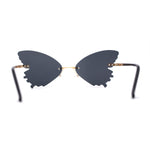 Womens Die Cut Butterfly Shape Rimless Funky Party Sunglasses