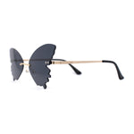 Womens Die Cut Butterfly Shape Rimless Funky Party Sunglasses