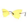 Womens Die Cut Butterfly Shape Rimless Funky Party Sunglasses