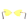 Womens Die Cut Butterfly Shape Rimless Funky Party Sunglasses