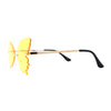 Womens Die Cut Butterfly Shape Rimless Funky Party Sunglasses