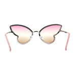 Womens Bling Engraved Metal Rim Fun Butterfly Shape Party Sunglasses