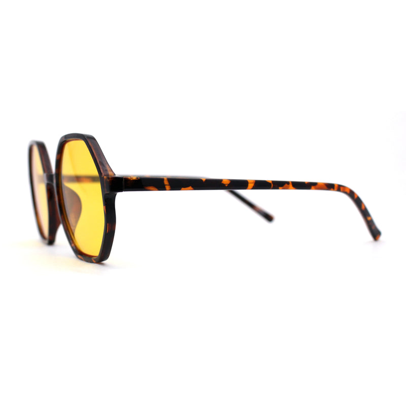 Mens Retro Squared Octagon Plastic Hippie Sunglasses