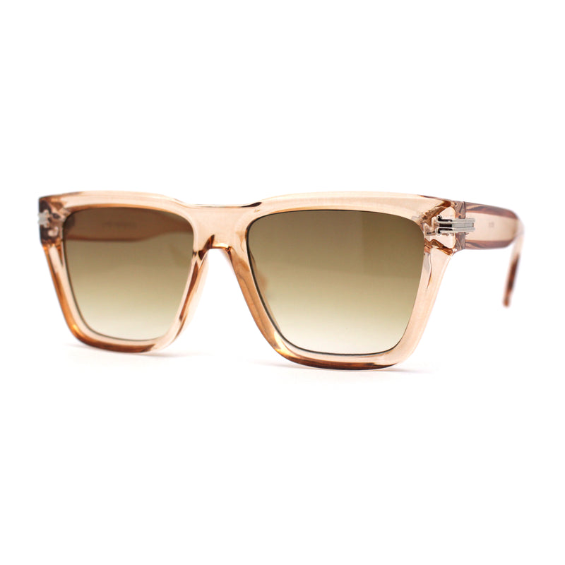 Womens Mod Square Large Cat Eye Beveled Plastic Sunglasses