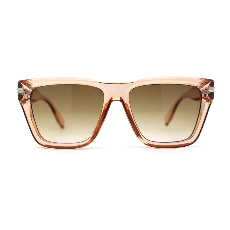Womens Mod Square Large Cat Eye Beveled Plastic Sunglasses