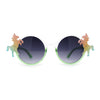 Kid Size Girls Rainbow Unicorn Pin Round Circle Lens Sunglasses